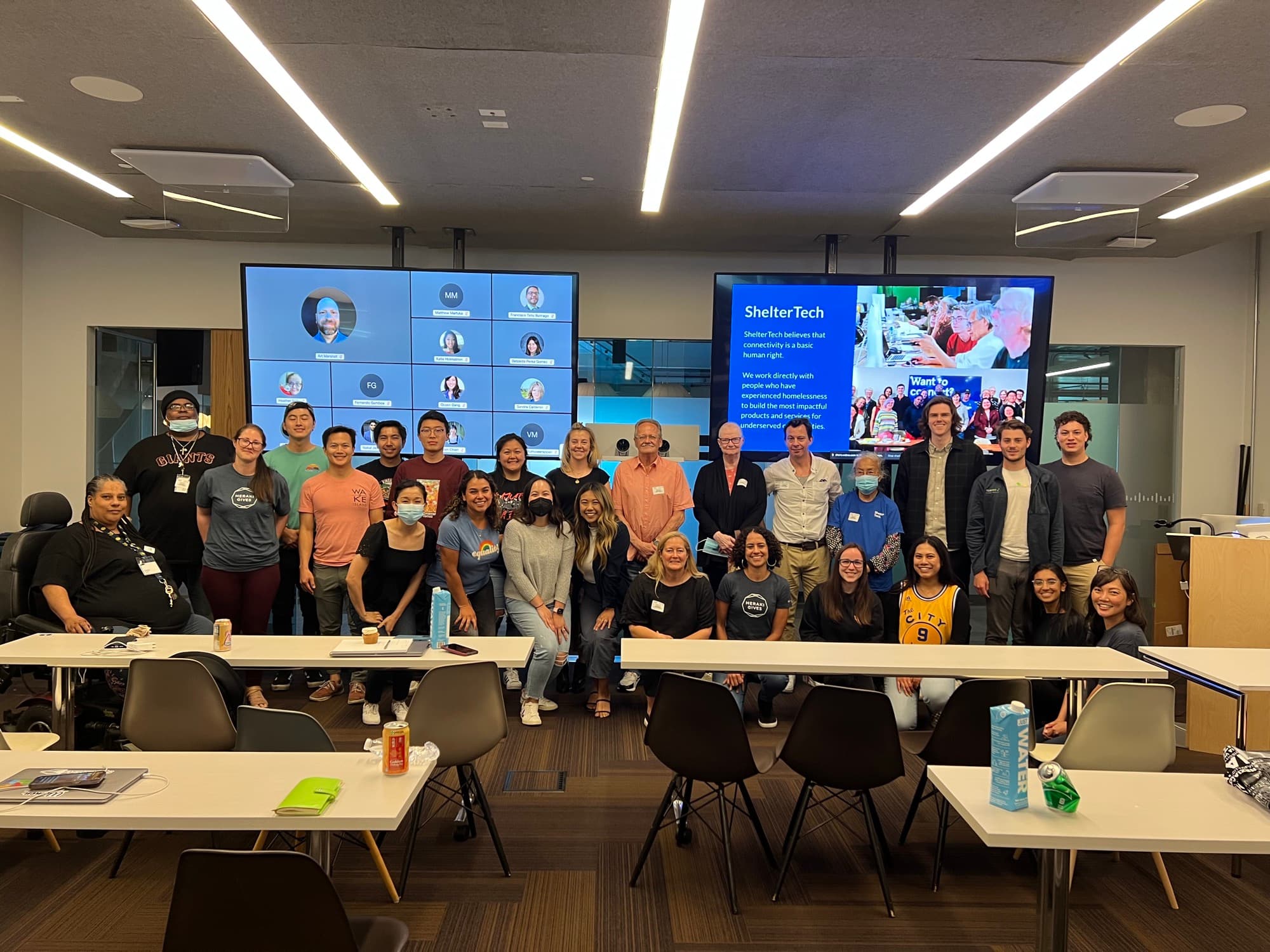 ShelterTech volunteers gathered at the Cisco Datathon